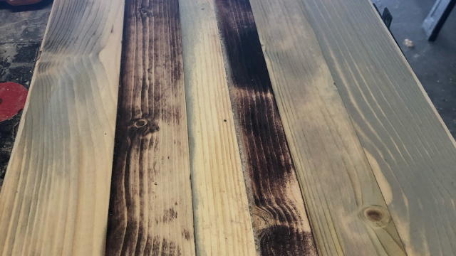  for rustic finish and then clear coated. 