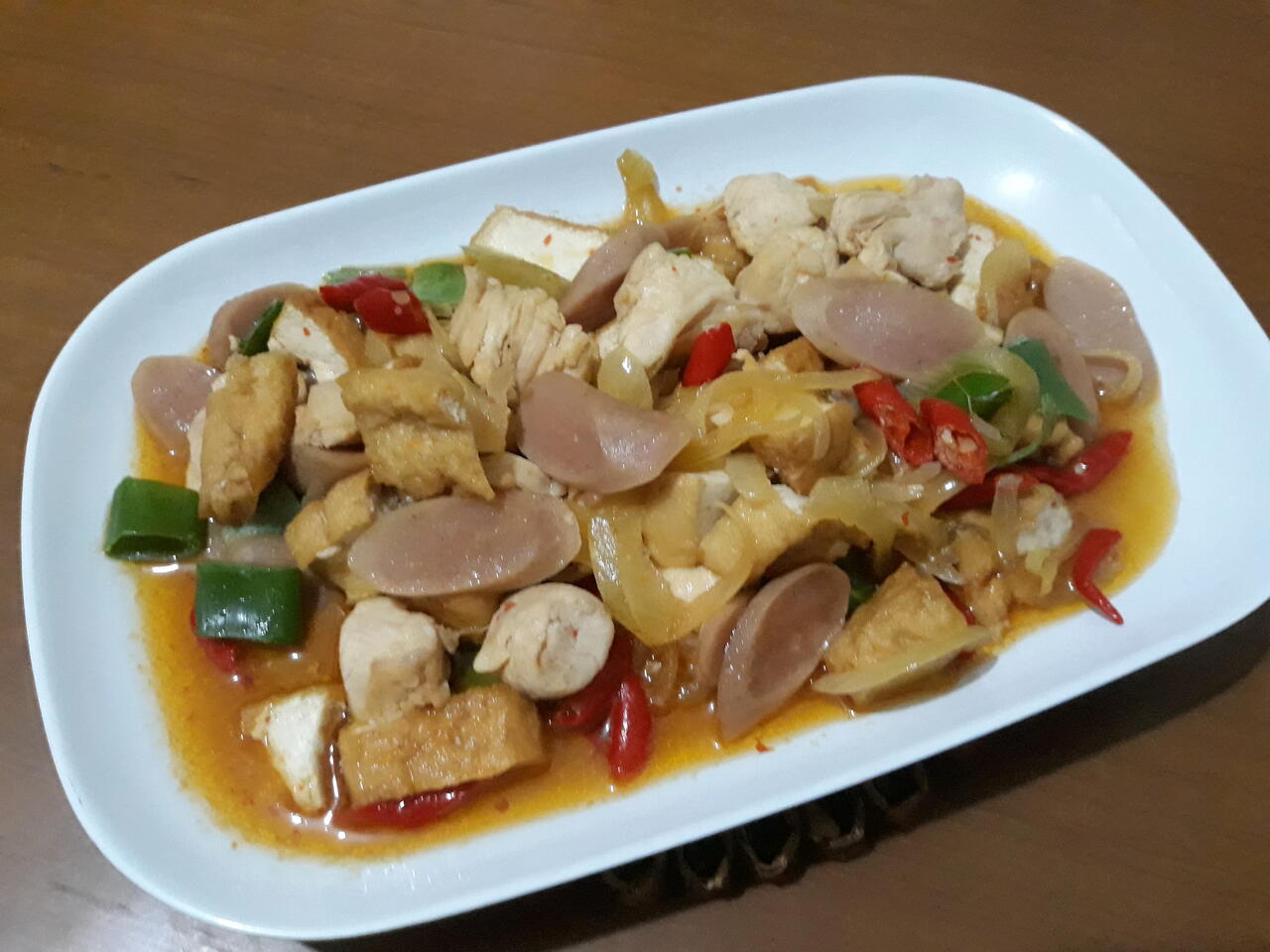 Tumis Ayam Fillet Mix Sosis Tahu Recipe By Leliana Craftlog