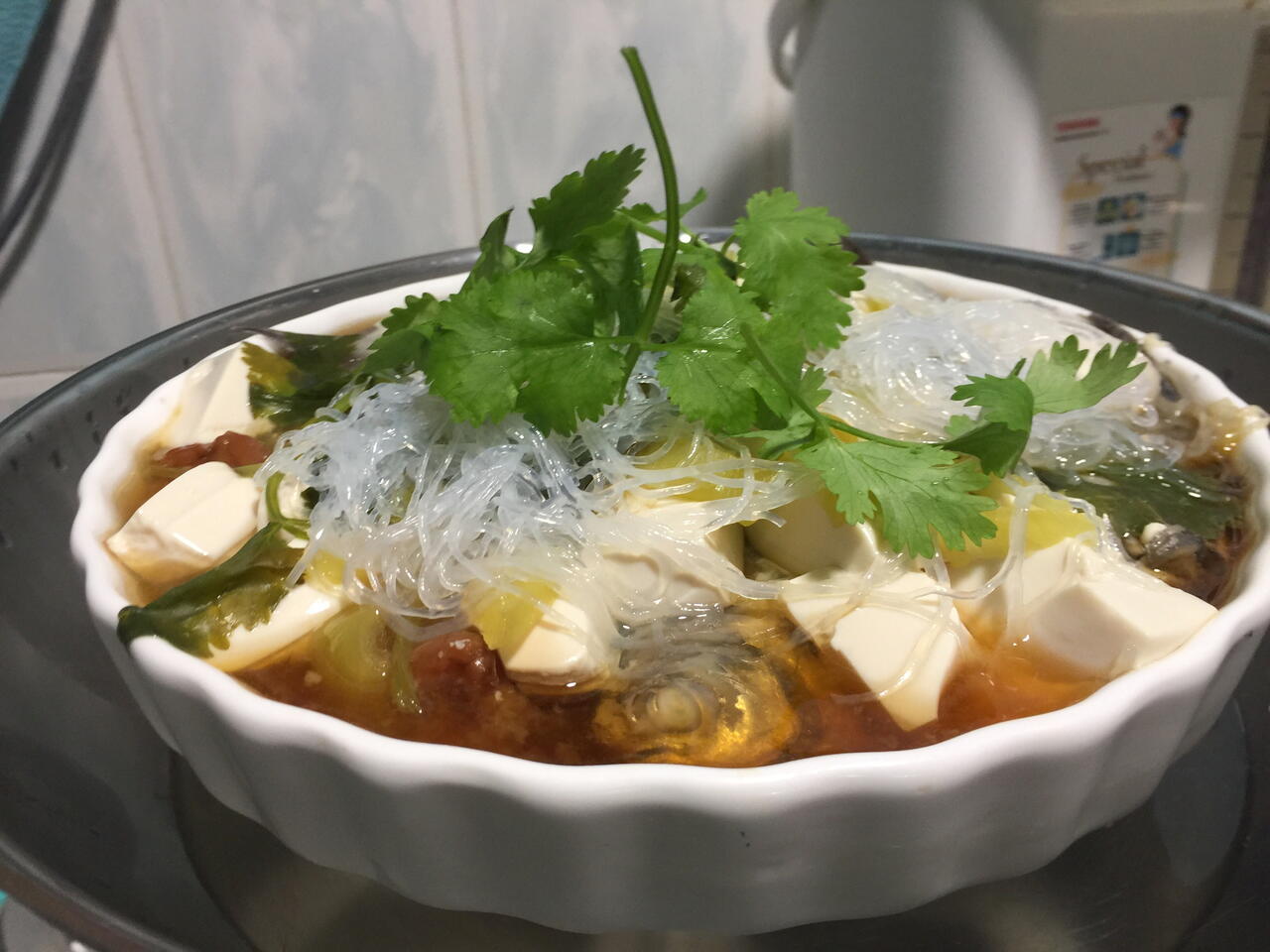 Recipe of Steam Fish with Tofu and Prickle Mustard Video by LeeGoh Craf